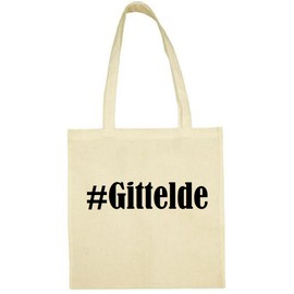 Social Network... # Bad Bertrich Hashtag Tote Bag School Bag Gym Bag 38 x 42 cm in Pink Blue Green Grey Yellow Red Black White Beige, red