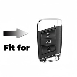 Happyit Zinc Alloy Car Key Case Shell for Volkswagen VW Passat B8 Arteon CC New Magotan B5 Jetta Skoda A7 Variant Key Shell Protector (Grey)