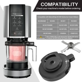 Outer Bowl Lid with Paddle Compatible with Ninja NC299AMZ/NC301/NC300 Series Ice Cream Maker – Reusable BPA-Free Creami Accessories, Dishwasher Safe