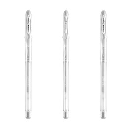 Uni-ball Signo Angelic UM-120AC Gel Ink Pen 0.7 mm, White Ink, 3 Pens per Pack