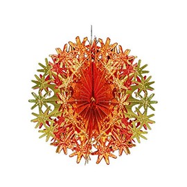 Davies Red/Gold Christmas 2 Tone Foil Ceiling Decorations - 30cm Ball