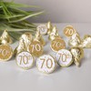 White and Gold 70th Birthday Party Favor Stickers - 180