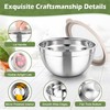 TeamFar Mixing Bowls, 3PCS Stainless Steel Serving Salad Bowls with