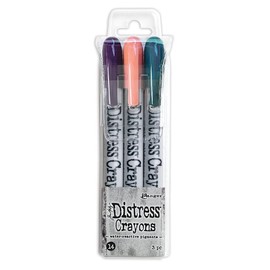 Ranger Ink Tim Holtz Distress Crayons Set 14 - TDBK82293 Jan 2023 release -Villainous Potion, Saltwater Taffy, and Uncharted Mariner