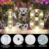 Pooqla Marquee Numbers Lights, Light up Silver Numbers, Glitter Numbers