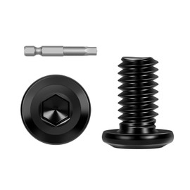 50 PCS M5 x 12mm Flat Head Socket Cap Screws Bolts, Flat Round Head Furniture Allen Bolts, Stainless Steel 304, Black Coating, Screwdriver Bit Included