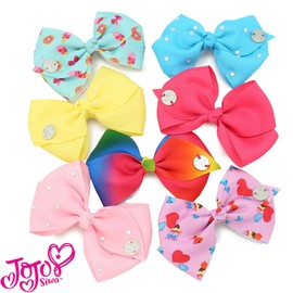H.E.R Accessories JoJo Siwa Paddle Brush & Metallic Bow JoJo Graphics Elastic Pony Tail Tie Bow Set (Play, Dance, Repeat Paddle Brush & Metallic Bow)