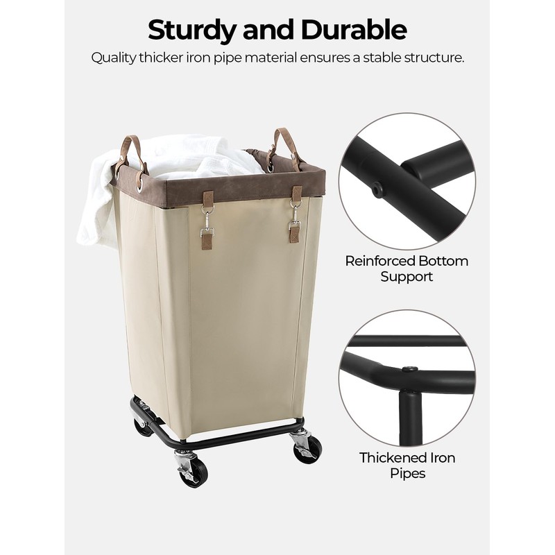 StorageWorks 160L Laundry Basket with Wheels, Large Rolling Hampers for