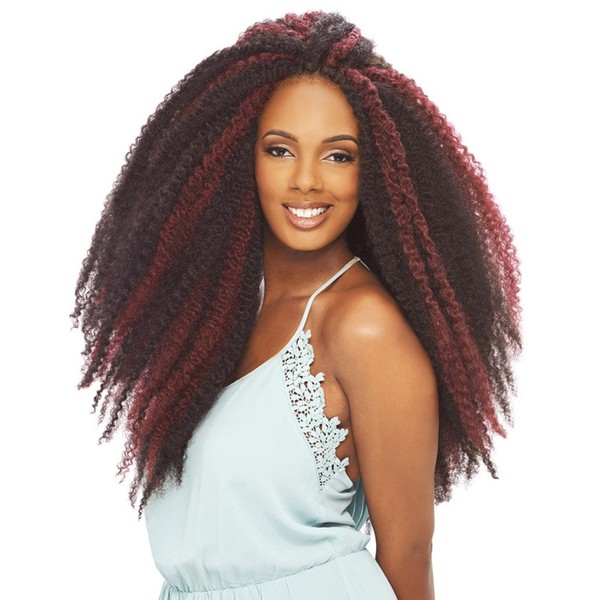 Janet Collection Afro Twist Marley Braid Crochet Hair4 Pack(#1)