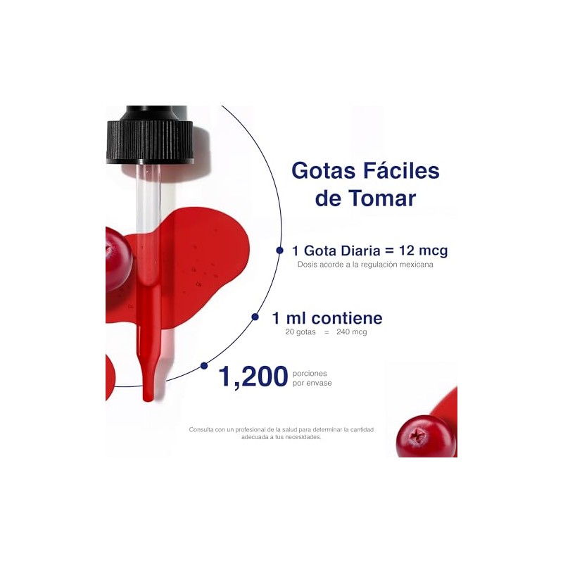 Vitamina B12 Líquida Sublingual Metilcobalamina Paquete Sabor Arándano 1200 Porciones
