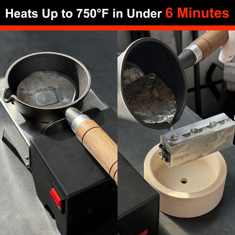 MMasters Fast-Heating Electric Lead Melting Pot – 80 Oz Capacity