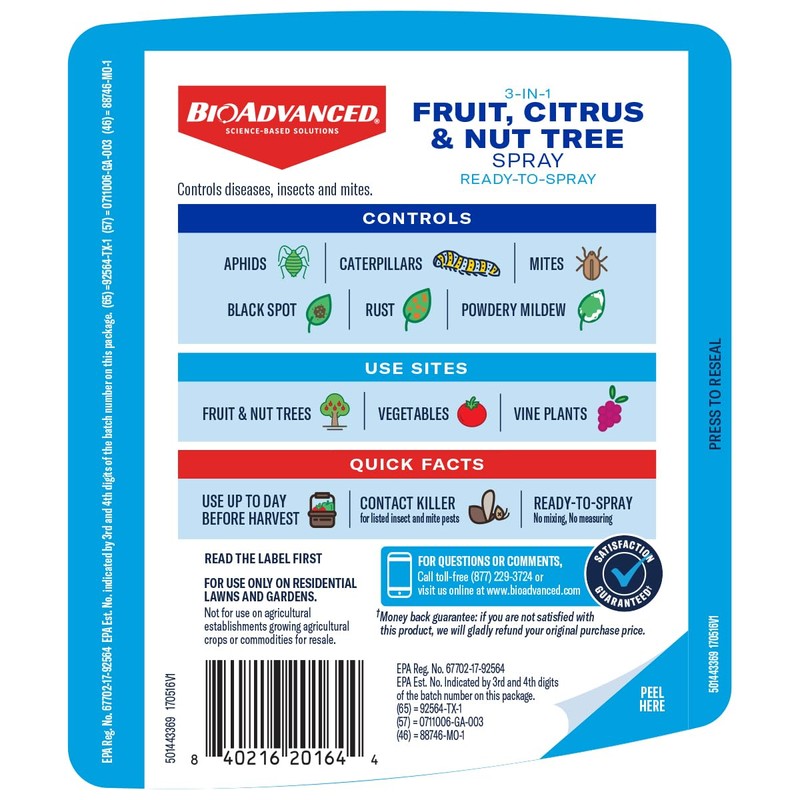 BioAdvanced 3-in-1 Fruit, Citrus & Nut Tree Spray Ready-to-Spray, 32