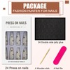 Pack of 24 Stick-On Nails Almond, French Press On Nails,