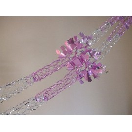 PINK AND SILVER 4 SECTION GARLAND (9ft) Ceiling Christmas Decoration
