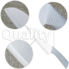 Rynal Ceramic Knife - 7 inch Chef's Santoku Knife - Sharp Ceramic Kitchen Knife with Sheath Cover