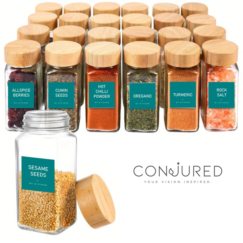 Spice Jar Labels - Teal