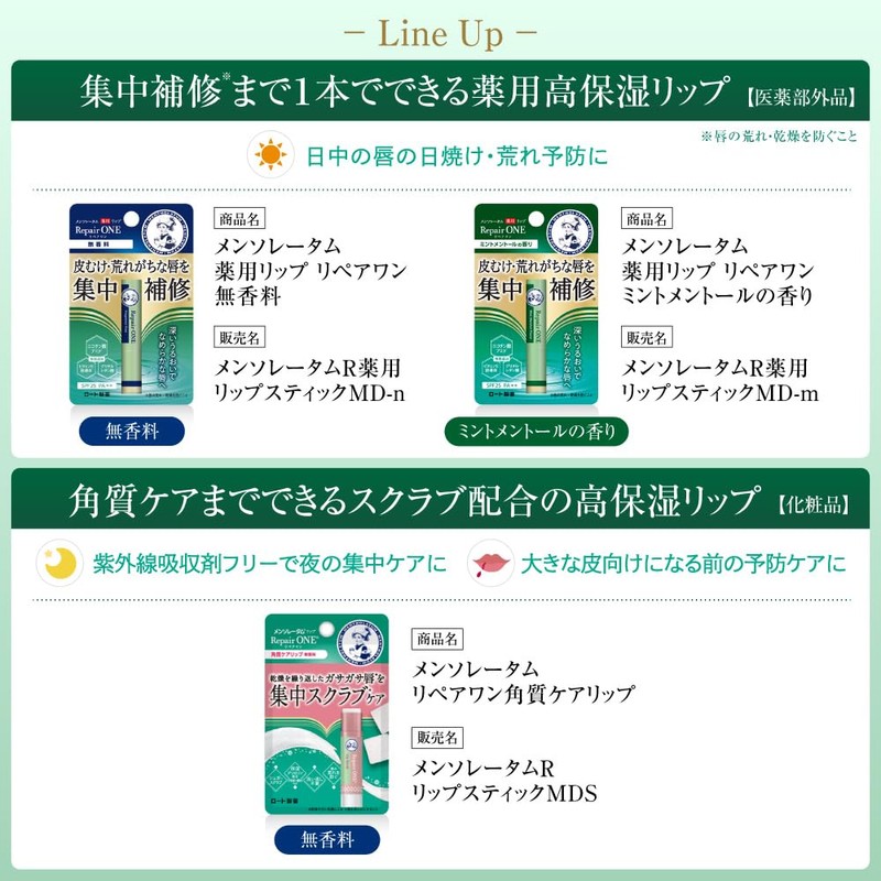 Mentholatum Repair One Exfoliating Care Lip, Set of 2 (Niacinamide,
