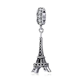 Travel Paris Eiffel Tower Charm Pendant 925 Sterling Silver Dangle Bead fits European Style Bracelet DIY Jewelry