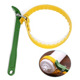 KOOTANS 6.3" (160mm) Capacity Belt Strap Wrench, 23"(585mm) Length Adjustable Strap Wrench, 12"(300mm) Steel Handle, Multi-Purpose Oil Filter Strap Wrench for Opening Filter and Pipe