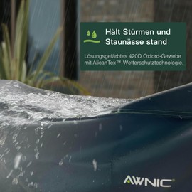 Awnic Cover For Garden Furniture, Waterproof Tarpaulin, Garden Furniture Cover, Garden Table Protective Cover