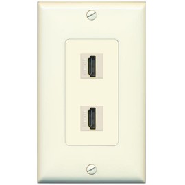 RiteAV Custom HDMI Wall Plate 2 Port - 1 Gang [Light-Almond]