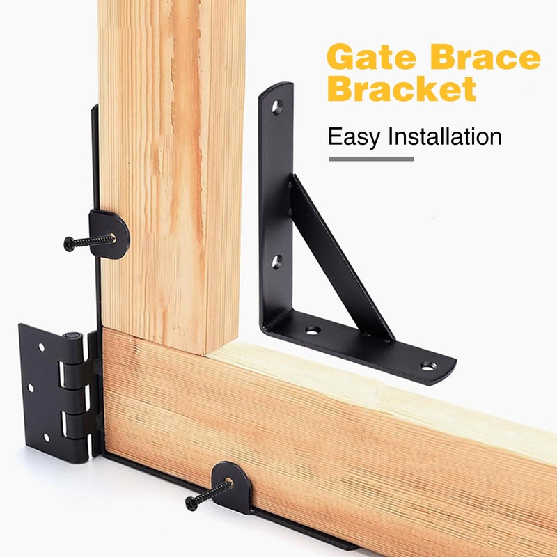 Anti Sag Gate Kit, 2 Set Gate Corner Brace Bracket,Heavy