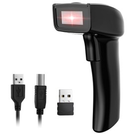 1D Escáner de Código de Barras Inalámbrico Lector de Código de Barra Láser 2.4 GHz Dispositivo inalámbrico de con Receptor USB Escáner para supermercado, inventario, almacén,tiendita,Restaurante