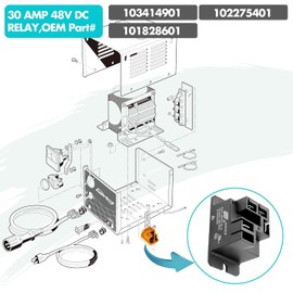10L0L 48V Golf Cart Relay for Club Car Charger PowerDrive 1 and PowerDrive 2 Replaces OEM 103414901/101828601