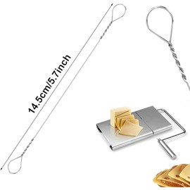 YFelomatric Pack of 10 Cheese Cutting Wires, 14.5 cm, Replacement Wires for Cheese Cutter, Stainless Steel, Stainless Steel Cheese Cutting Wire, Kitchen Accessories, Shaker Cheese Slicer, Wire Cheese