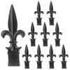 Fence Finials Fleur De Lis High-Impact Aluminium Alloy Black Finial