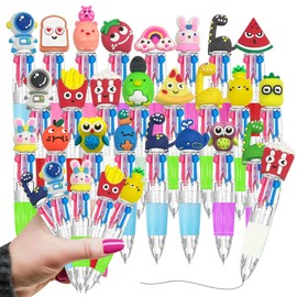 BAISDY 24Pcs Fun Pens Multicolor Pen in One, 4-in-1 Cute Pens Bulk Kawaii Pen Mini Ballpoint Pen for School, Office,Classroom, Teacher