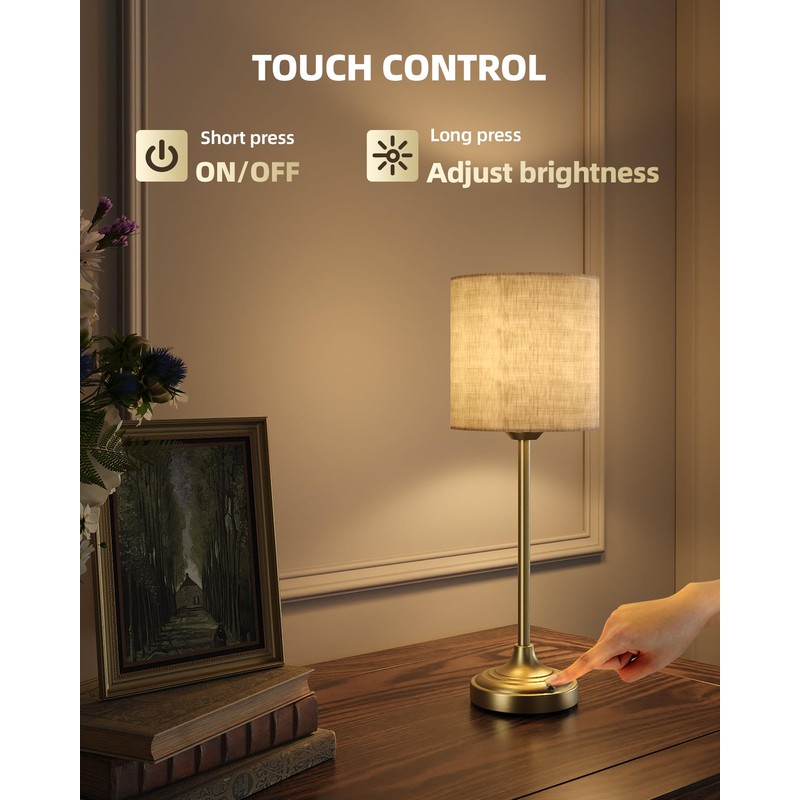 Cordless Table Lamp, 8000mAh, Dimmable, Ambient Light, 2700K, Touch Control,