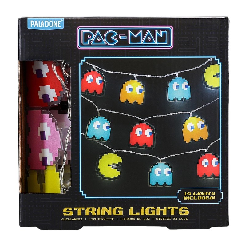 Paladone Pac - Cadena de luces LED, retro, decoración de