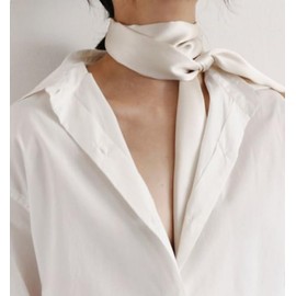 MEISEE 100% Pure Mulberry Silk Scarf 26"x26"(in) Square Scarf Head Scarf Neck scarf Headscarf for Women with Gift Packed-Beige white