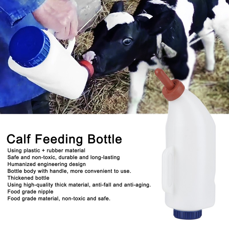 4L Calf Milk Bottle with Handle Detachable Nipple Feeding Equipment