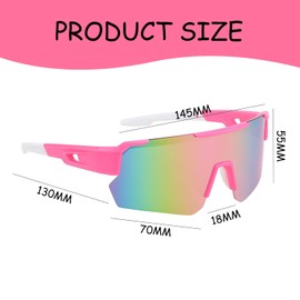 TYFGRT 1 Piece Gradient Glasses, Outdoor Sports Sunglasses, Anti-Glare Cycling Glasses, Windproof Safety Glasses, Polarised Sunglasses, Unisex Sunglasses, pink