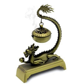 Dragon Incense Burner & Stick Holder with 40 Incense Sticks – Aroma Diffuser for Home Spa, Meditation Room & Zen Decor (Dragon)
