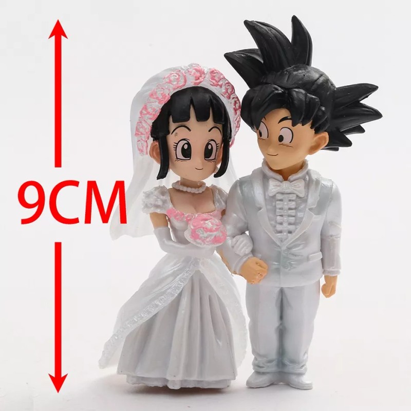 Dragon Ball Figuras Boda Goku Y Milk Ramo Rosa Sin