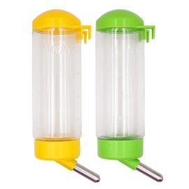 NAOEDEAH 2 Pack 16 oz Guinea Pig Water Bottle no Drip for Cage no Leak Rat Small Animal Hamster Rabbit Water Bottle Attaches to Cage Bunny Water Dispenser,Ship by Random Color