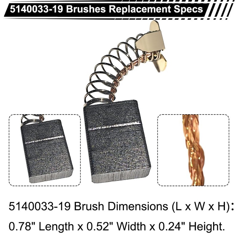 5140033-19 Replacement Carbon Brushes Set Compatible with DEWALT 5140033-19, DW745,
