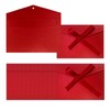 Christmas Red Envelopes 12 Pack Invitation Envelopes with Ribbons, Birthday,