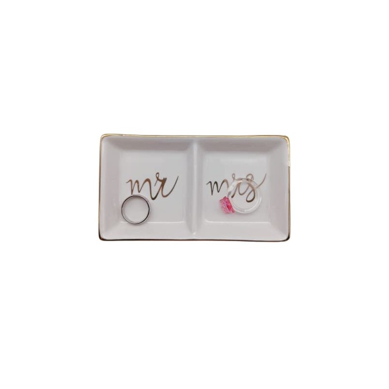 Soporte de cerámica para anillos de regalo de boda, compromiso,