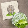 Unbranded Rhino Animal 4'' X 4'' Square Wooden Coaster