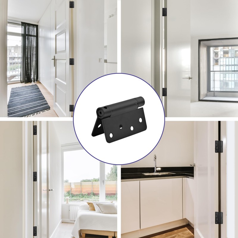SORGMACH Self Closing Door Hinge 4 inch Matte Black Auto