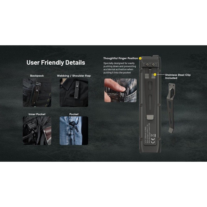 Nitecore EDC25 3000 Lumen Flat EDC Flashlight, USB-C Rechargeable Dual