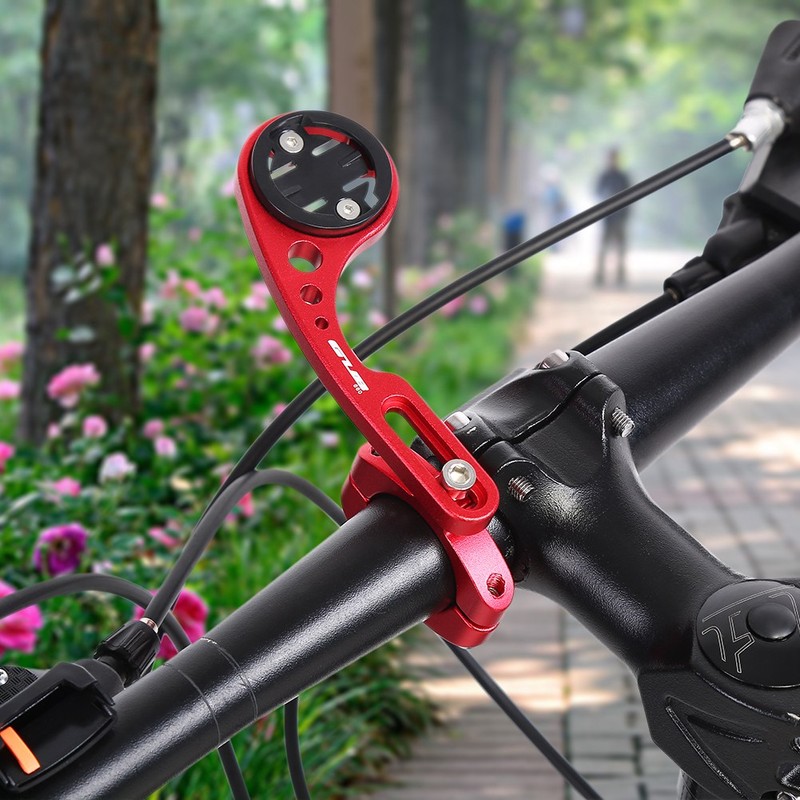 Bicycle Odometer Comupter Aluminium Alloy Extension Mount with Adapters (Red)