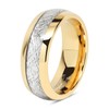 8mm Mens Tungsten Carbide Ring Imitated Meteorite Inlay 14k Gold