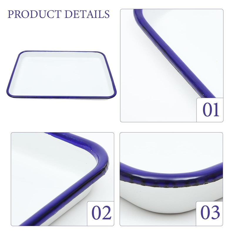 Kichvoe White Enamel Baking Cookie Sheet, Enamelware Roll Pan Ceramic