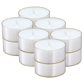 Clear White Tea Lights Candles - 4.5 Hour Long Burning Unscented Tea Light Candles for Home, Travel, Holiday Events, Relaxation & Emergencies - 12 Pack