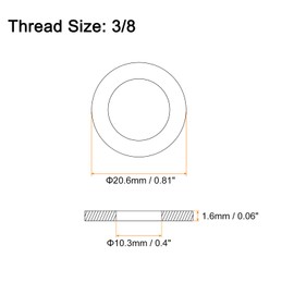 sourcing map 100Pcs 3/8 Flat Washer, 304 Stainless Steel 0.406" ID x 0.812" OD x 0.065" Thick for Bolt Screw, Factories Repair, Kitchens, Shops, and Outdoor Construction, Black